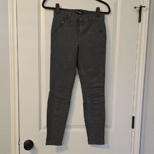 Express Charcoal Moto-Style Ankle Legging Pants Mid Rise Size 00R